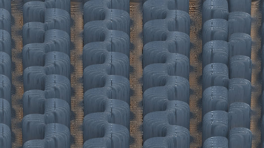 a group of blue vases sitting next to each other