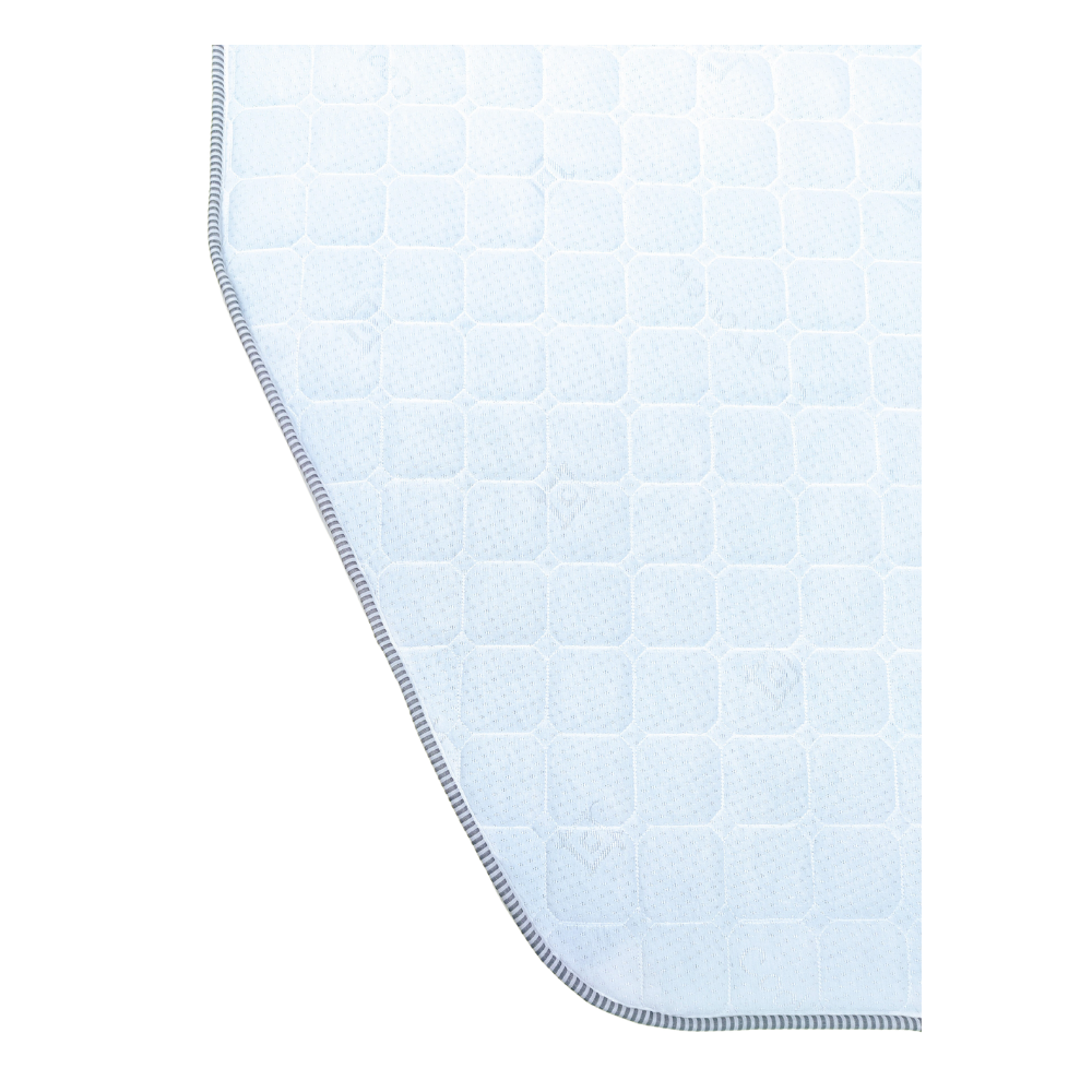Image of a custom mattress with a precisely angled cut on the left-hand side, demonstrating tailored design and fit.