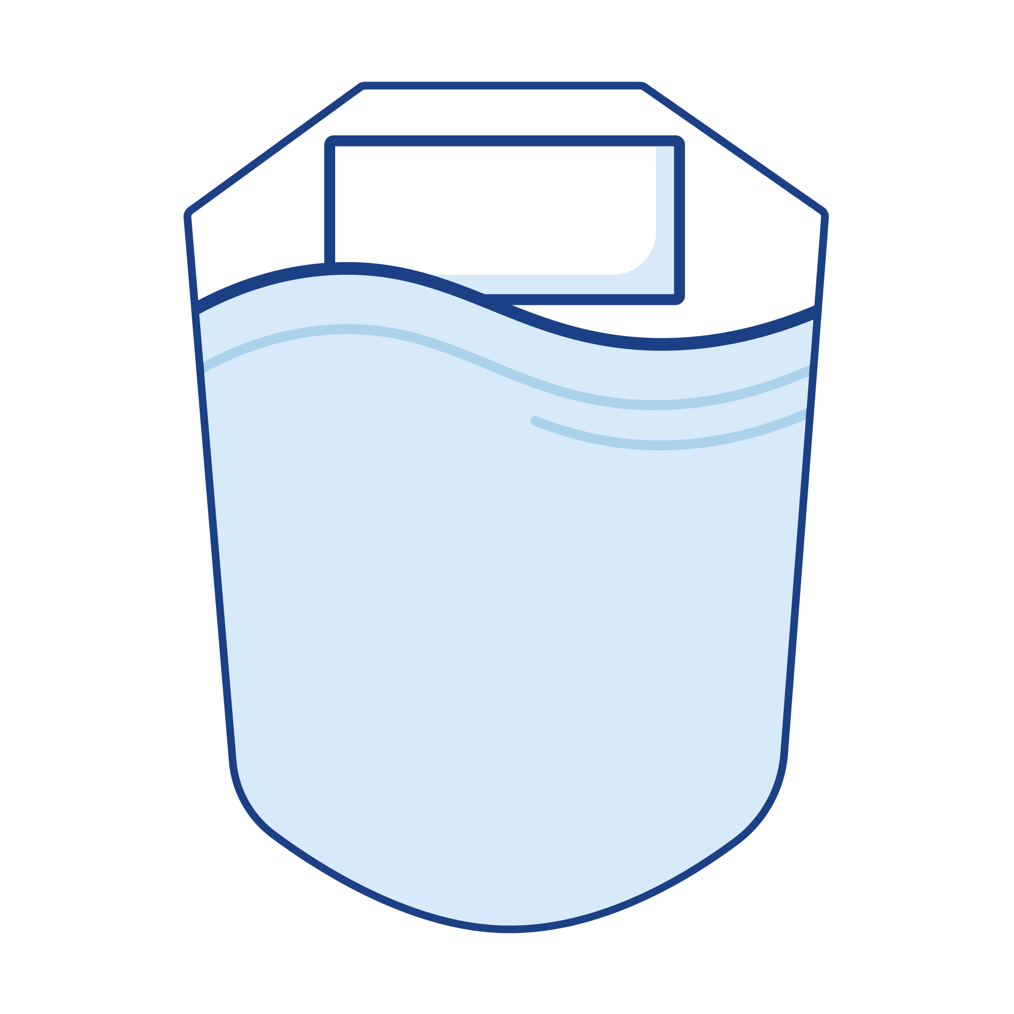 Illustration of a mattress topper with a shape designed to fit a boat hull.