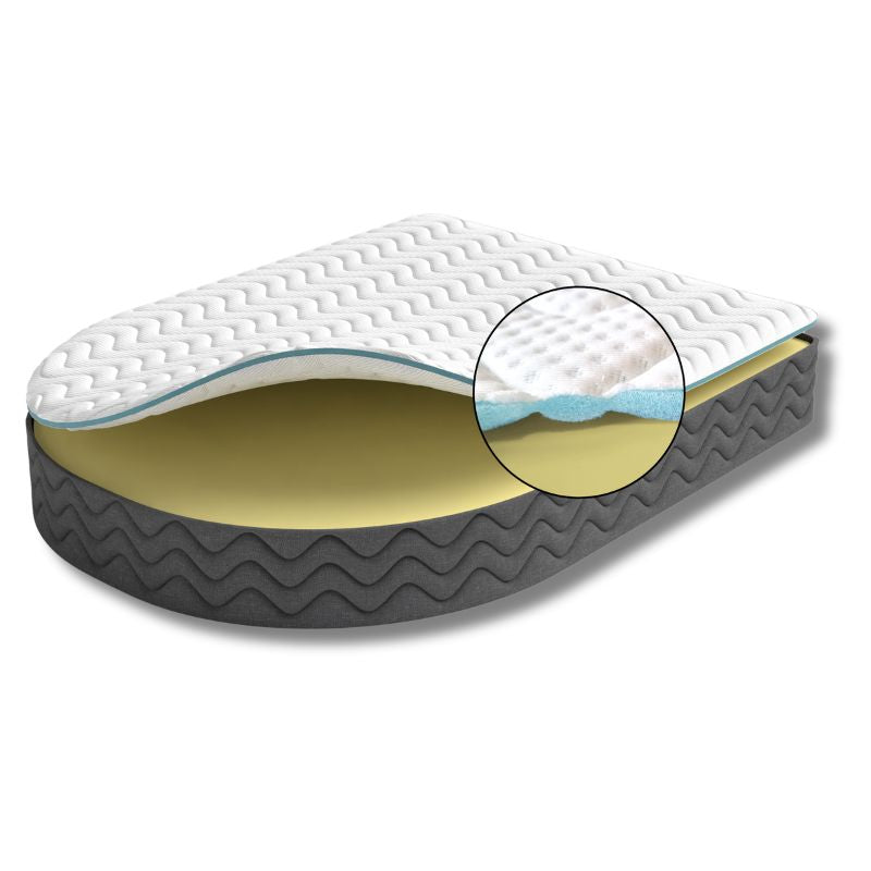 Grand Crescent: One-Piece Island, Angled Foot End Luxurious Memory Foam Mattress