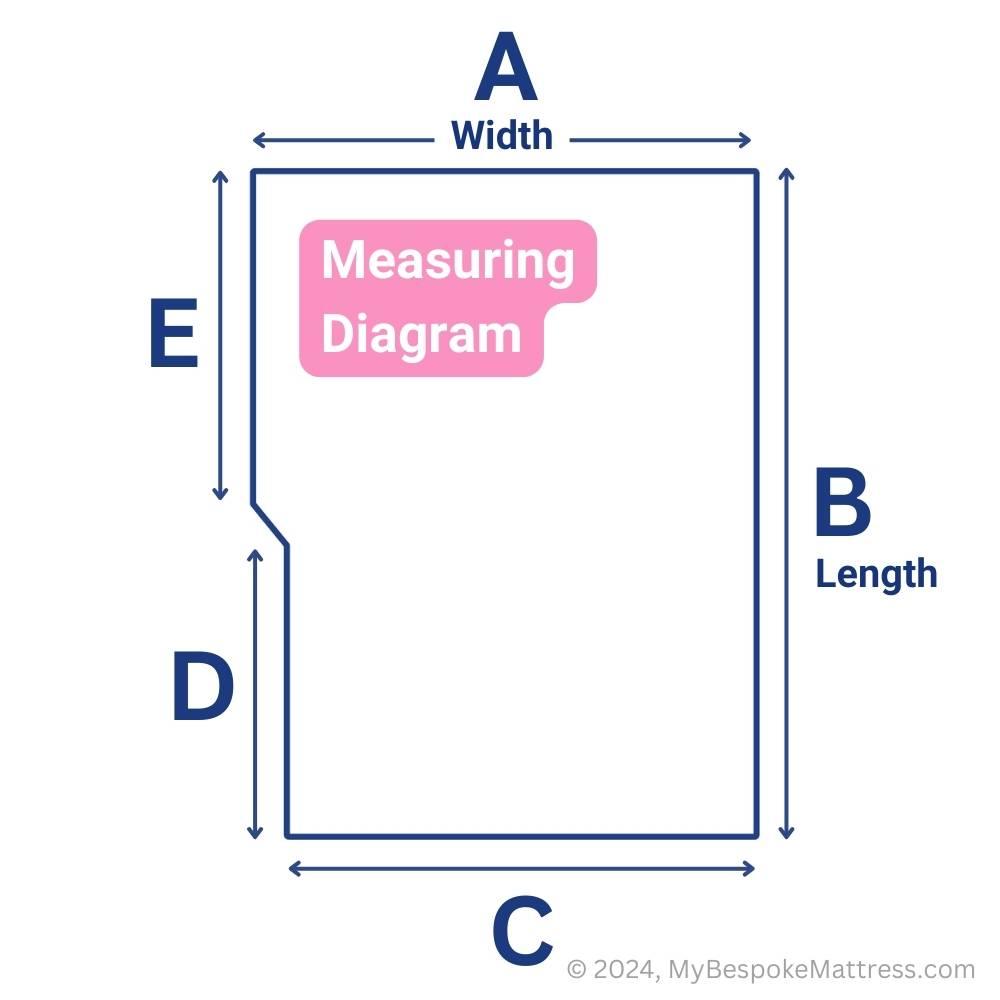 Left Hand Angled Cutout Measuring Diagram