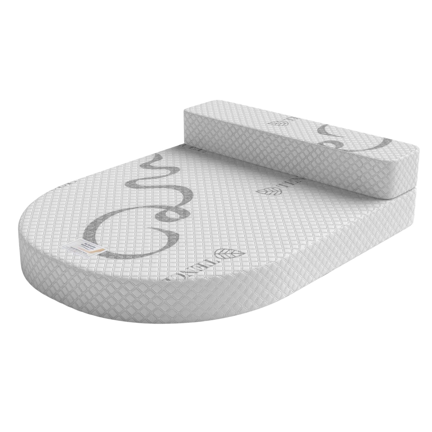 Premier:  Two-Piece Island, Curved Corners + Foot End Bolster Bespoke Mattress