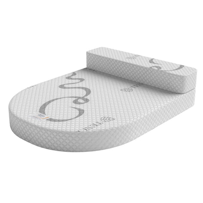 Premier:  Two-Piece Island, Curved Corners + Foot End Bolster Bespoke Mattress