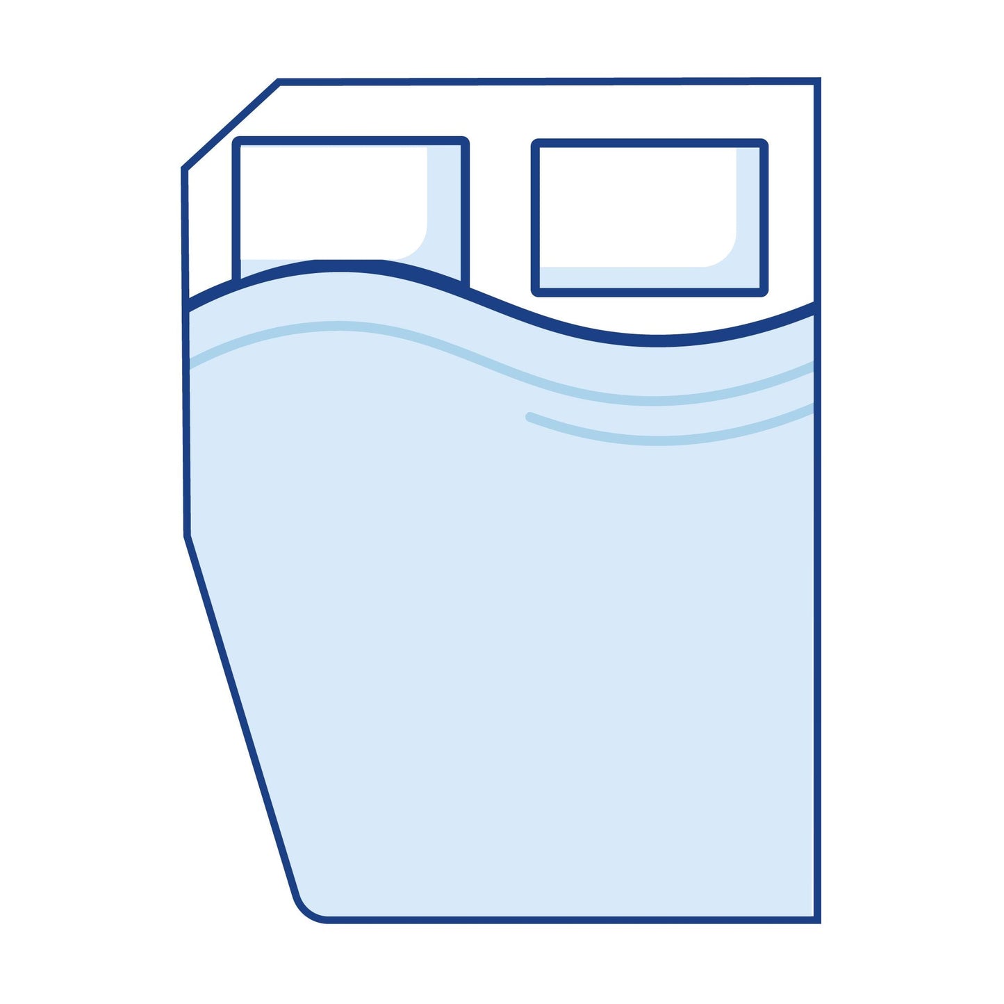 Grand Crescent: Left Curved Cut Corners Luxurious Memory Foam Mattress