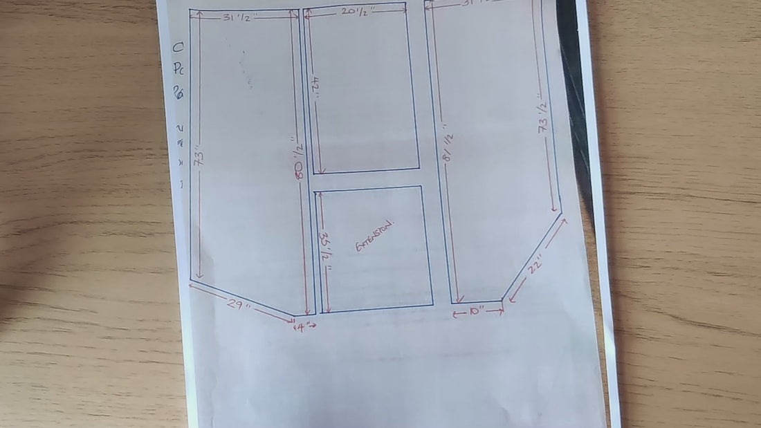 Video demonstrating how customers provide measurements for custom mattresses, including hand-drawn sketches, photos with measurements, and detailed blueprints.
